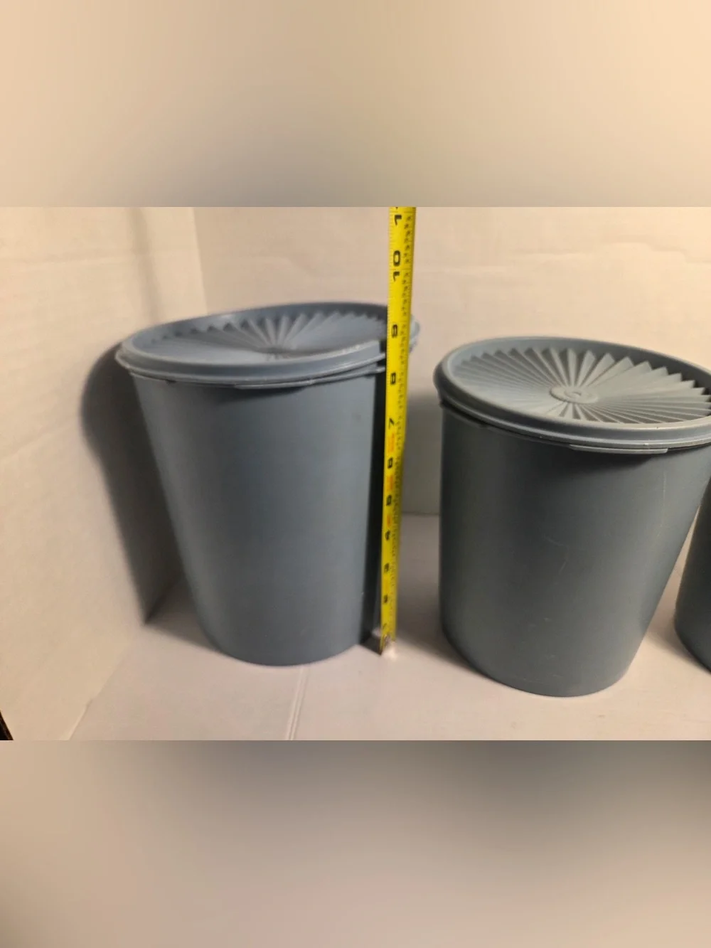 Set Of 3 Vintage Tupperware Nesting Canisters Light Blue Country With Lids